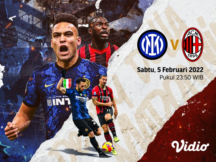 Link Live Streaming Derby Della Madonnina Pekan Ini Inter vs Milan